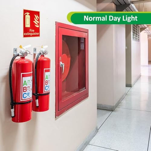 Image of GADGETS WRAP Glow in The Dark Fire Extinguisher Fire Equipment Self Adhesive Vinyl Sticker Sign for Walls and Doors (200 x 150 mm) (Pack of 4)