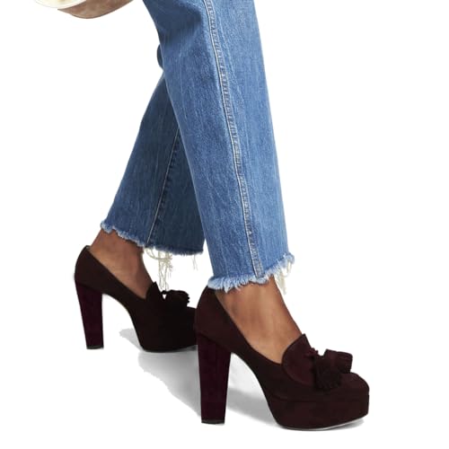 Image of SHODENSE Women Vintage Chunky Platform Loafers Pumps Tassel Round Closed Toe Slip On Suede Block High Heel Dress Loafer Shoes Buckle Strap Oxford Loafers Fringe Pump Dressy Chic Sexy Y2k 4-11 M US