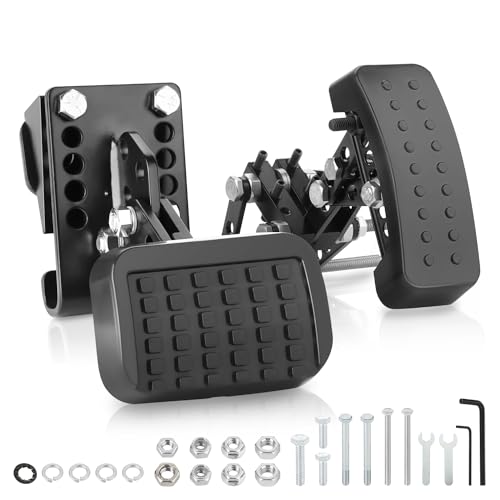 ROADGIVE Universal Fit Gas and Brake Pedal Extenders for Short Drivers People, New Upgraded Anti Slip Adjustable Length and Angle Brake Pedals Extenders for Cars, Go-Karts