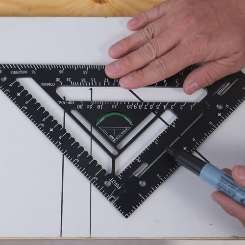 WOXMA 8.3" Ratter Square Tool with Jig Block - Flatwork and Repetitive Markings Specialty for Precise Carpentry Work,Sherwap Ratter Square Tool (Black) by WOXMA - Image 4