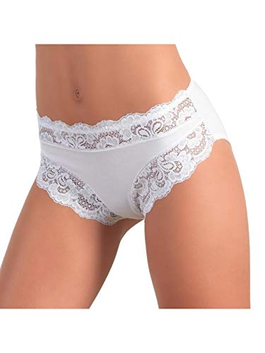  JADEA Slip Donna Art. 742 6 Pezzi in Cotone Modal (Bianco, 4)