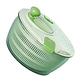 VICASKY Manual Rotary Salad Dryer for Vegetables and Fruits with Built in Drainage System Easy One Hand Operation Lettuce and Vegetable Washer Dishwasher Safe Kitchen Fruit Drainer Basket