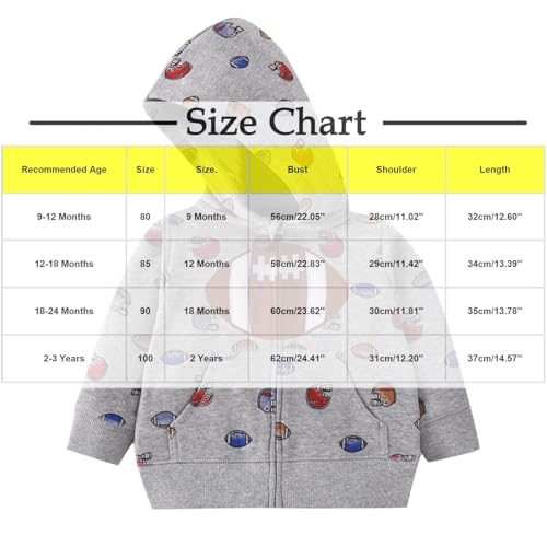 Kids Toddler Cute Graphic Full Zip Hoodie Sweatshirt Casual Long Sleeve Outwear Jacket with Pockets for Boys Girls 1-3 Years3