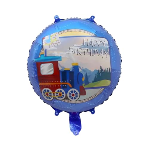 Image of Party Decorz Train Happy Birthday Foil Balloon Set Of 5pcs(1pcs Train Balloon+ 2pcs Star Balloon +2pcs Happy Birthday Balloon) For Vehicles /Transportation /Construction Theme