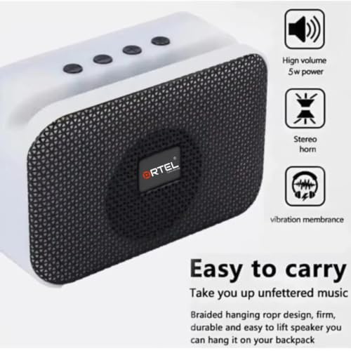 Image of ORTEL PULSEPOD Wireless Portable Speaker 5W with RGB Lights & BT Mic | Bluetooth 5.3 | Stereo Audio | USB, AUX, TF Card | Travel Friendly | 4-5 Hours* Playback (Multicolor)