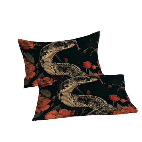 Housse de couette serpent microfibre fermeture éclair lit 260x220 - 7