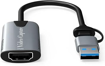 Coverzone Type-c To Usb 2in1 Video Capture Yakalama Kartı Uçlu HDMI to Type-C PC Bilgisayar Video Adaptör Çevirici (HDMI aktarma için Kullanılmaz)