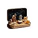 Mini Weihnachten Krippe Set In Einer Metalldose, Handcrafted Pocket Nativity Scene Gift Tin, Tragbar Taschengröße Krippenszene Figuren Dekoration, 3D Harz Mini Familie Jesus Figuren Ornamente (A#)