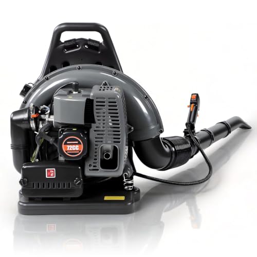 72CC Backpack Blower, Gas Powered Leaf Blower with 230 MPH 760 CFM for Commercial Lawn Care, Yard Debris & Snow Removal (Grey)
