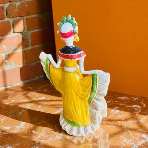 Figurine squelette dansant Jour des morts déco céramique colorée