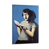 KANGZENG Rene Magritte Malerwerke (Der unterwürfige Leser), Kunstposter, Wandkunst, Rollen, Leinwandbild, Wohnzimmerdekoration, Zuhause, 60 x 90 cm