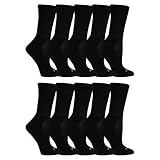 Fruit of the Loom Everyday Soft Cushioned Socks-10 Pair Packs, Black, Womens Shoe Size: 4-10