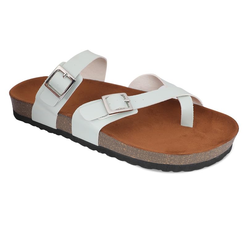 Skora Cork Flat Light Green Sandal for Women (B0D45J9469) Amazon Price History, Amazon Price Tracker