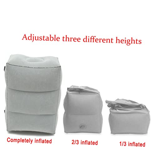 Coussin de relaxation gonflable réglable voyage avion train pour jambes bleu portable - 7