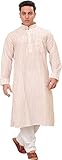 Exotic India Casual Kurta Paja - Color Egret White Size 40