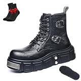 【Estilo urbano versátil】Perfectas for conciertos, festivales, vida nocturna o aventuras cotidianas, estas botas complementan jeans, chinos o ropa de calle, lo que las convierte en una opción elegante y práctica for cualquier guardarropa alternativo o informal.