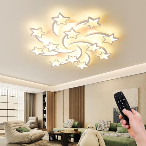 JAYMP Star Shaped Ceiling Light Dimmable Modern Ceiling Lamp Remote