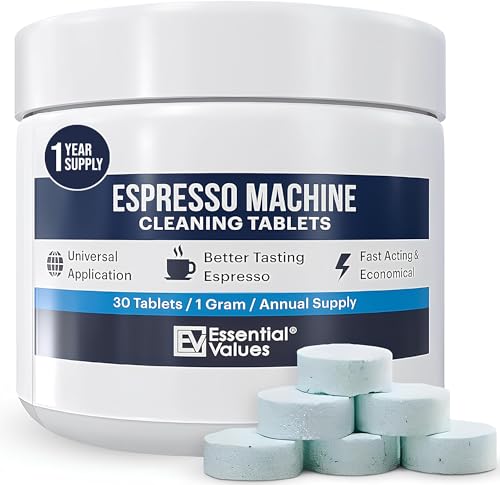 Essential Values Espresso Machine Cleaning Tablets (30 Tablets), Compatible with