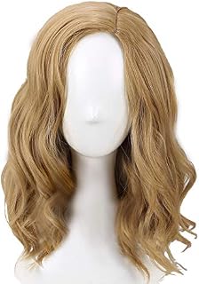 Carol Danvers Wig,Carol Danvers Cosplay Golden Wavy Curly for Women Girls