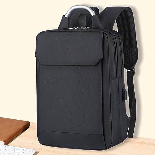 NESLIN Men's Backpack Computer Backpack Commuting Business Backpack Men's Computer Bag Luxury Upgrade Black-Nylon Material + Shockproof Computer air Cushion 1606-2 image 2