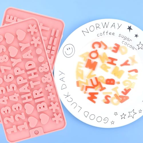 Miniatura 7 de Ptyism 2 Piezas Molde Letras Silicona, Molde Silicona De Números Con Gotero Molde Siliconas Letras Letra Número Moldes De Siliconas Para Hornear Postres Y Decorar Tartas