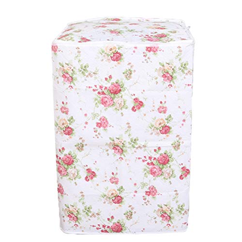 VOSAREA Washing Machine Cover Top Load Automatic Washer Dryer Cover Waterproof Dustproof Anti-Splash 55 x 58 x 87cm(Peony Flower Patterns)