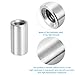 uxcell M10x1.5mm Round Coupling Nuts, 6 Pcs 304 Stainless Steel Connector Nuts Fasteners Rod Bar Stud 30mm for Industrial Construction Fasteners, Silver