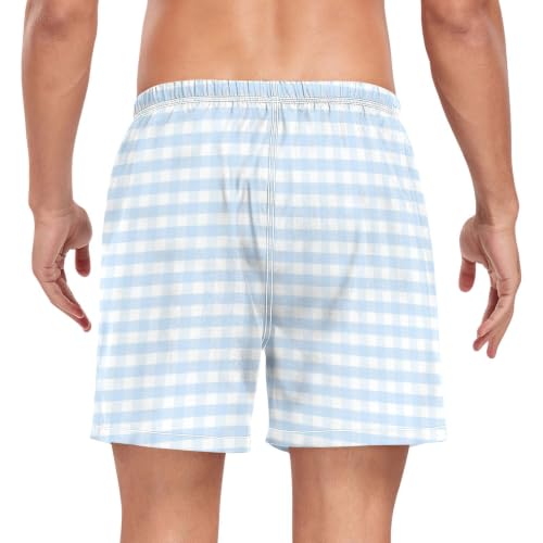 Bañador para hombre de cuadros azules Quick Dry con bolsillos para playa y piscina 2