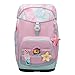 Baagl Schulranzen für 1. Klasse Mädchen, Airy Plus Schulrucksack mit Ergonomischem Rückensystem & Abnehmbarem Hüftgurt, Ultraleichte Schultasche Kinder für Grundschule, Volksschule (Sunset)