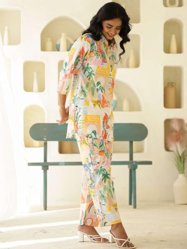 Image of Trendy Queen Co Ord Set | Casual Wear Pant Top Set | Fancy Co-Ord Set | Full Pair Set | Coord Sets for Women | Top Pant Set (SD817)