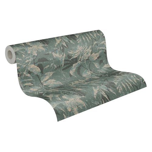 Livingwalls papier peint intissé à motif jungle en bleu, vert, doré, métallisé, papier peint jungle exotique 10,05 x 0,53 m Made in Germany - 782035