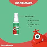 Vitamin B12 Spray für Kinder Vegavero | Vegan & Zuckerfrei | 5 µg B 12 in zwei Formen | Methylcobalamin | Leckerer Kirschgeschmack | Immunsystem & Energie*