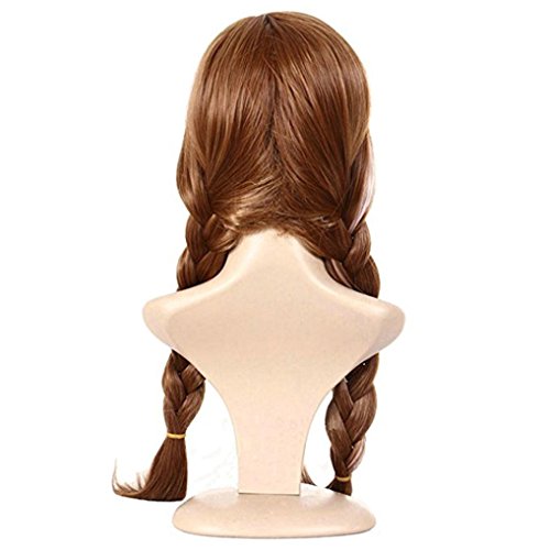 Suppion Cosplay Wig Frozen Doll elsa Anna Snow Princess Series Anime Blonde Hair Girl (Brown)