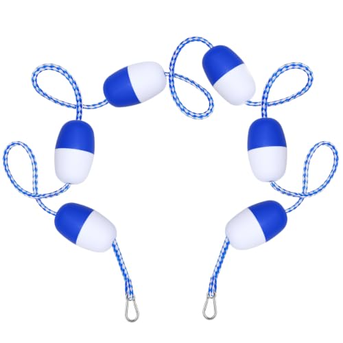 Aulock 16Ft Pool Safety Rope with Floats - Effective Visibility Floating Rope Divider Barrier with Pre-Assembled Stainless Steel Hooks for Indoor and Outdoor Swimming Pool Separating Depth