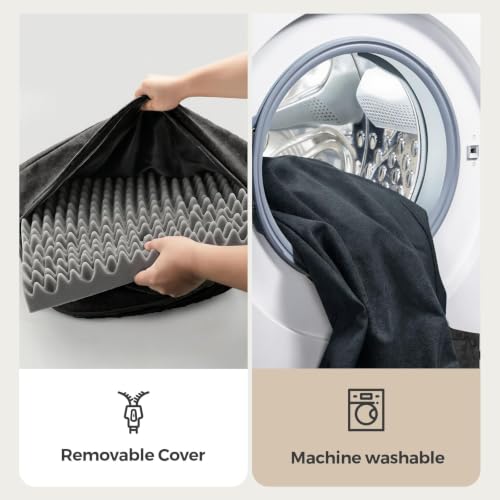 Image of Sytopia 42 Inch Indestructible Dog Bed for Extra Large Dogs, Waterproof Chew Proof Orthopedic Pet Mat for Crate with Machinne Wshable Cover, Great for Indoor Outdoor Use, Dark Grey