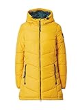 Sublevel Damen Winterjacke Stepp-Mantel mit Kapuze lang & tailliert, Outdoorjacke für Damen yellow M