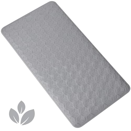 WRISIN tapis baignoire antidérapant ventouses 17 x 35 po gris