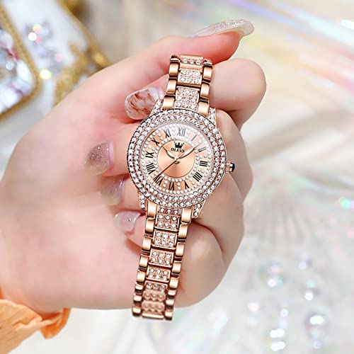 OLEVS Ladies Watches Rose Gold Japanese Quartz Female Watches for Women Waterproof Stainless Steel Casual Dress Lady Wrist Watches3