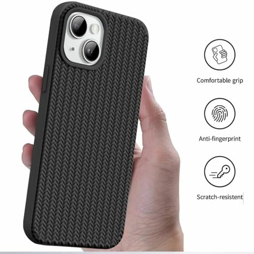 Image of Compatible with iPhone X /Xs | Premium Textured Microfiber Candy Protective Case | Shock-Absorbing Back Cover with Enhanced Camera Guard (Black)