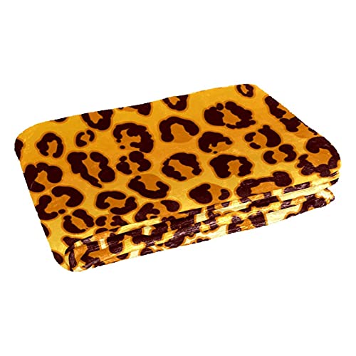 Couverture pour lit et canapé léopard orange pour cocooning à la maison