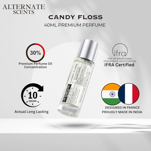 Image of Alternate Scents CANDY FLOSS 40ml Long Lasting Perfume For Women |Strong&Long Lasting with 30% Oil Concentration|Sweet Fruity Gourmand|Fragrance From France |Made In India|