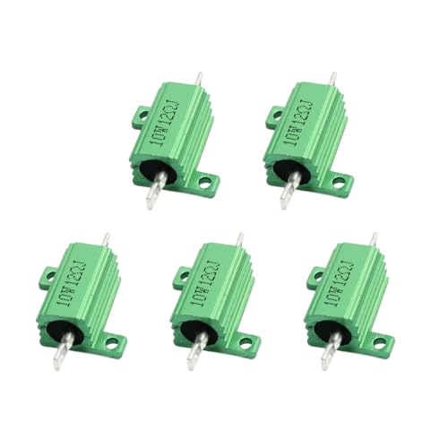 YOKIVE 5 Uds Aluminio Caja Resistencia, Office LED Convertidor Reemplazo Bobinado Resistencia, Genial para Diario Uso (Verde, 10W 12 Ohm)