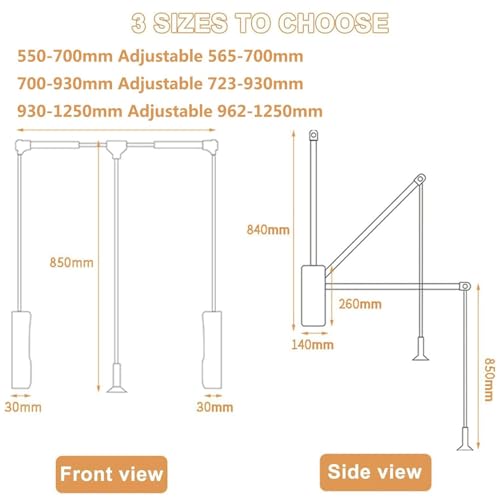 Tringle de placard de 53 à 119 cm avec montage latéral robuste - 8