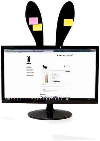 Rabito Original Bunny Rabbit Ears Design Black Stick Notes Memo Dry Erase Message Pad Board Monitor Decoration