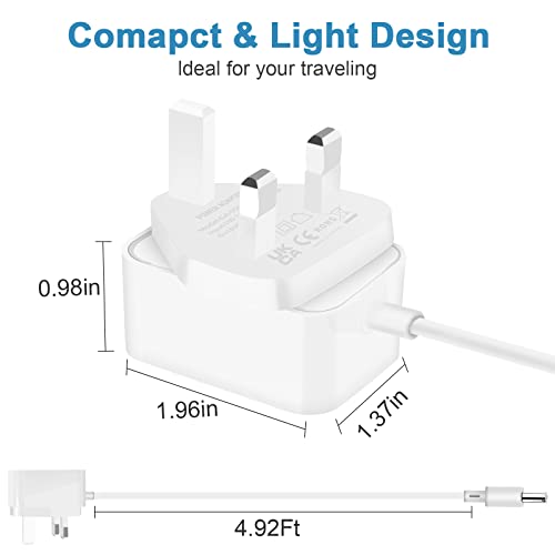 5V 1A 2A Power Supply, Dalugo Universal AC to DC Power Adapter with 7 DC Multi-Plug Connectors, 10W DC Wall Charger for LED Strip Lights,Audio,TV Box,Speaker,Router,Video Android Tablet(White) - Image 5