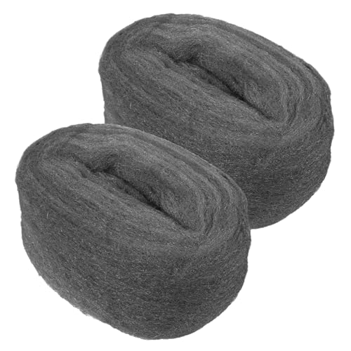 HEALEEP 2 Reusable Steel Wool Rolls 0000 Coarse for Wood Metal Cleaning Window Glass Polishing Flexible Easy to Cut