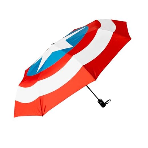 Paraguas niño Marvel Capitan America - Paraguas plegable niño automático : Paraguas infantil | Paraguas niño 10 años : Capitan America Marvel legends