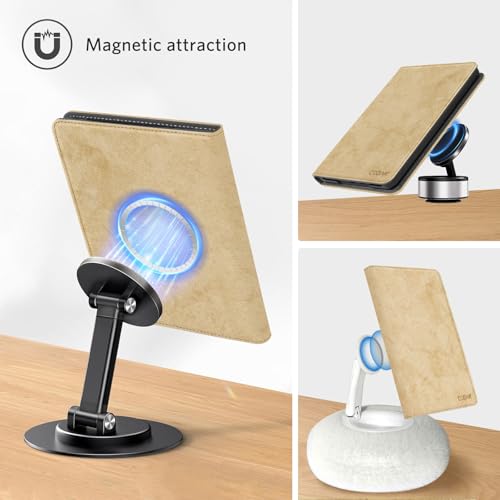 Image of CoBak Stand Case for 7 inch Kindle Paperwhite 12th Gen 2024 and Kindle Colorsoft with Hand Strap - Compatible with iPhone MagSafe, for Samsung /Belkin /Anker Wireless Charging Pads, Durable, Auto Sleep Wake