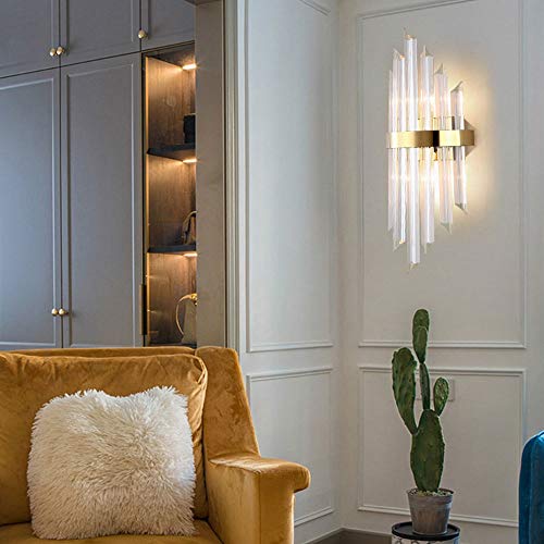 Lámpara de pared de cristal posmoderna E14 de acero inoxidable 3