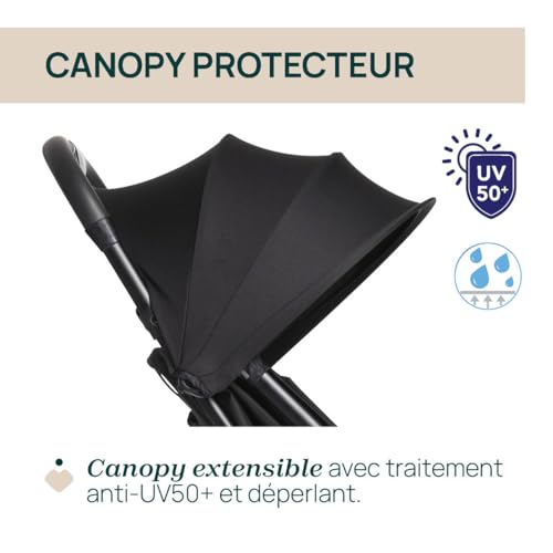 Poussette bébé légère Chicco Urbino Noir | De 0 mois à 22 kg